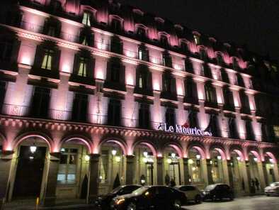 Front view of the Hotel Meurice in Paris at night, with superb lighting. Front view of the Hotel Meurice in Paris at night, with superb lighting.