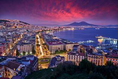 Red sky over the Gulf of Naples Red sky over the Gulf of Naples
