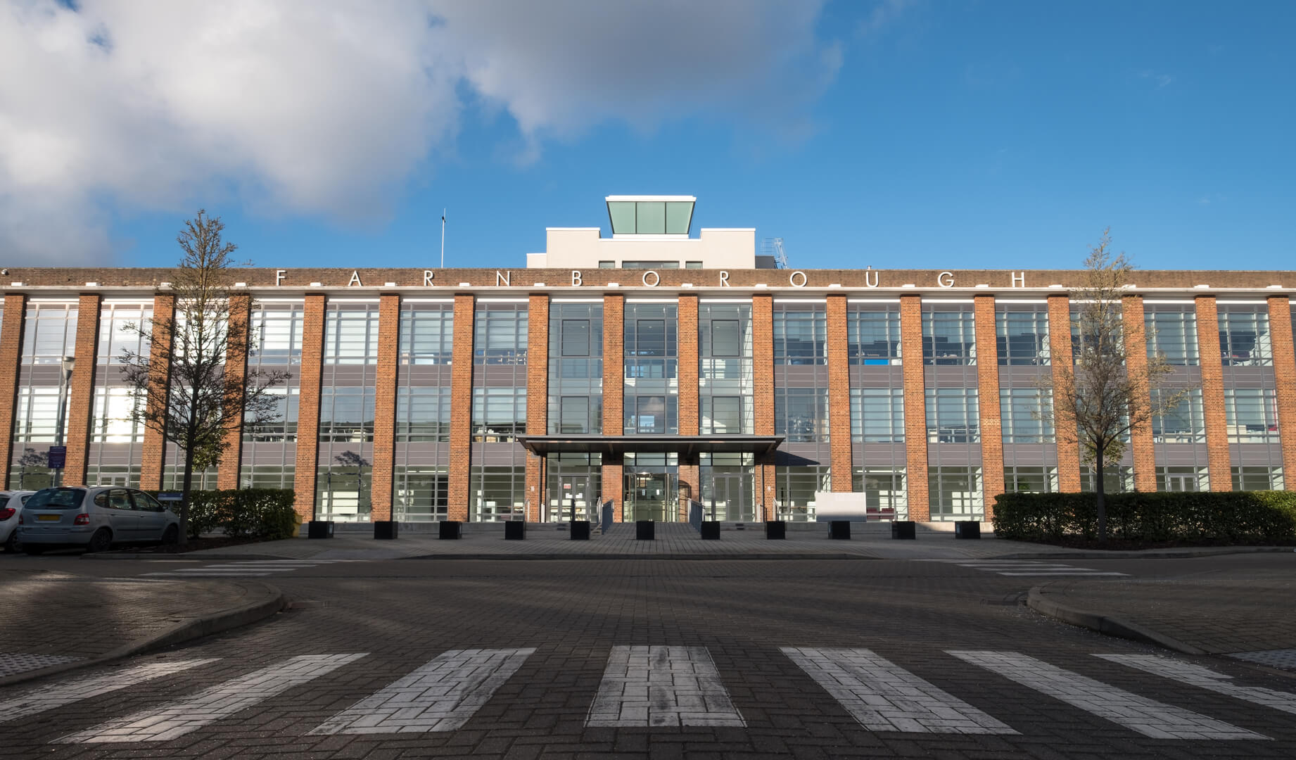 The Hub, serviced offices in a renovated art deco style building on Farnborough Business Park, Hampshire UK. The building was once used as an airport departure lounge.