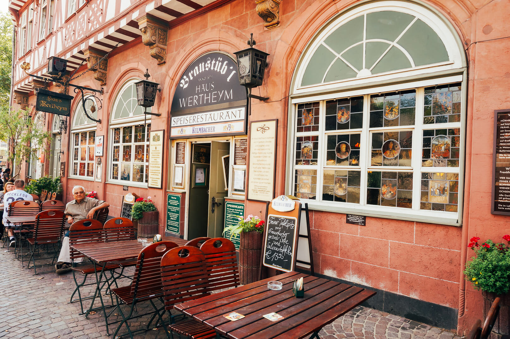 Traditional german restaurant near the center of Frankfurt - Germany.