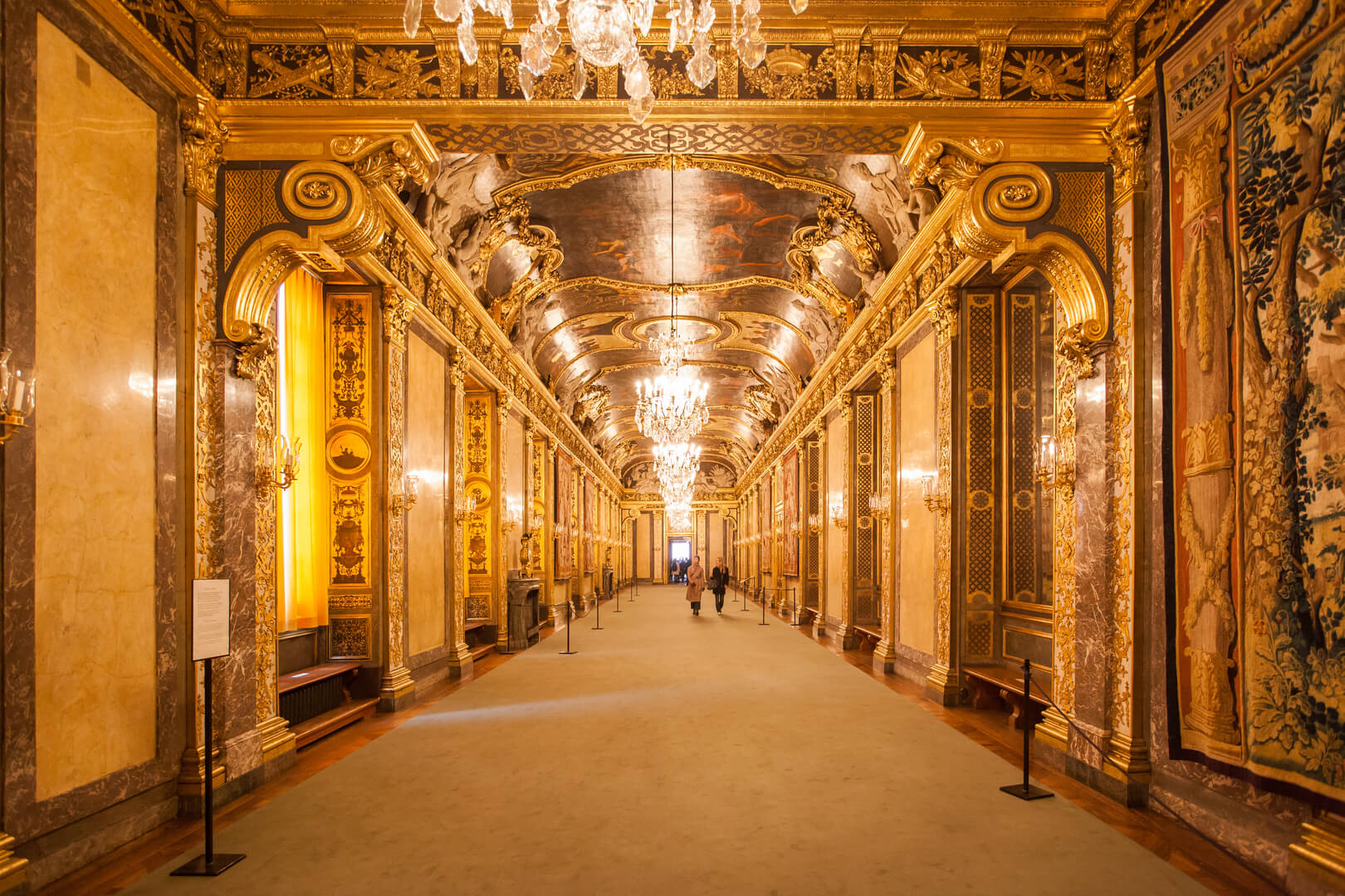 Karl XI Gallery in the Royal Palace of Stockholm, a baroque style room inspired by the hall of mirrors at Versailles, Sweden