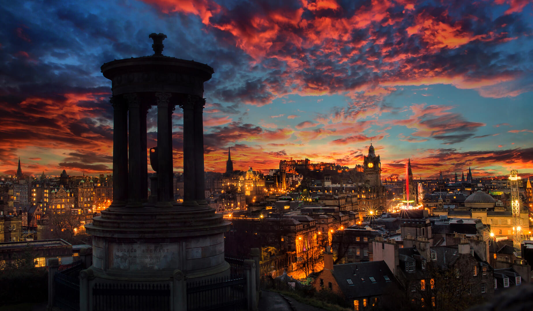 Sunset over the City of Edinburgh
