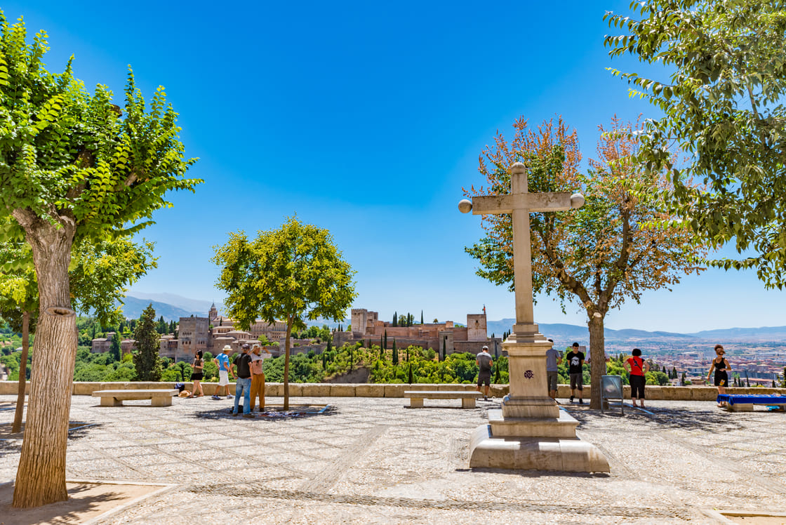 Mirador San Nicolas, famous viewpoint in Granada, Andalusia, Spain