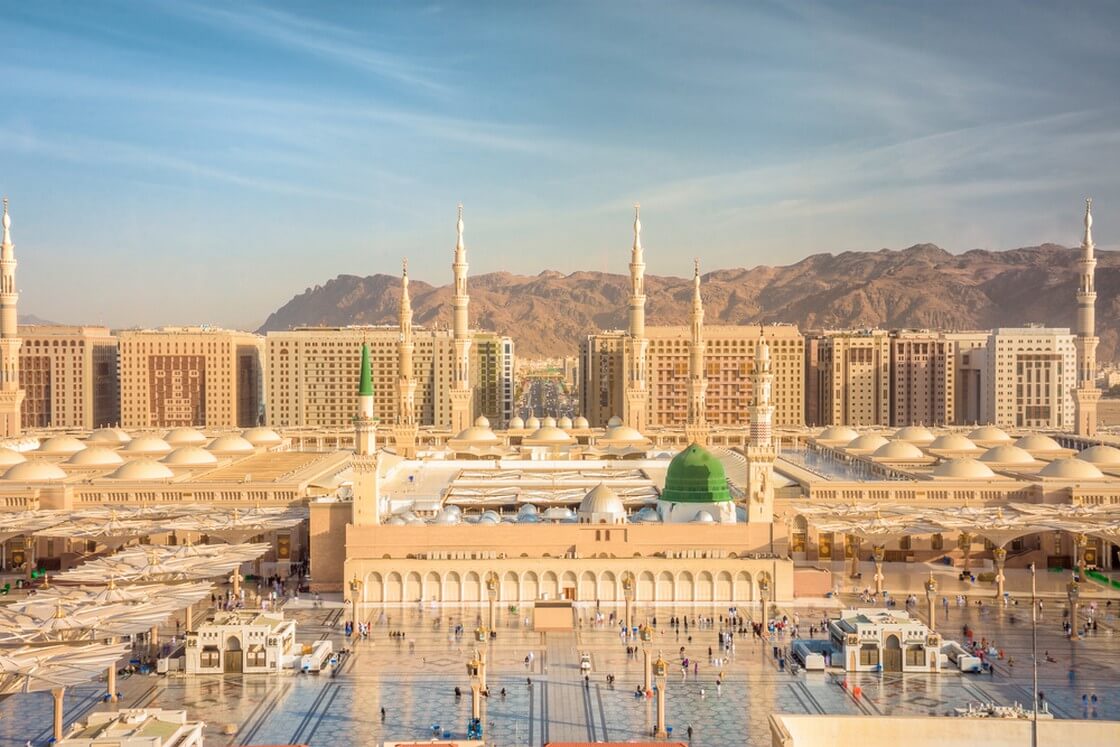 Al-Masjid an-Nabawi (Prophet's Mosque) in Medina city, Saudi Arabia
