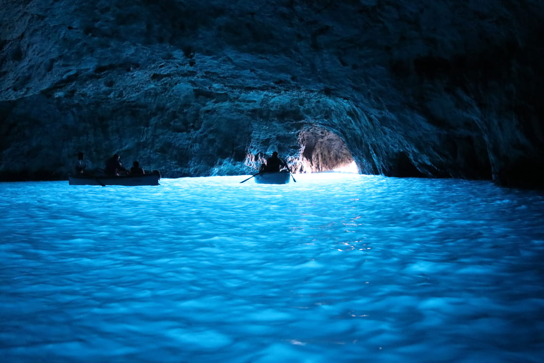 Blue Grotto on the coast of the island of Capri, Italy
