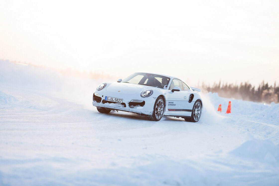 PORSCHE 911 TURBO car during Porsche Driving Experience Snow & Ice