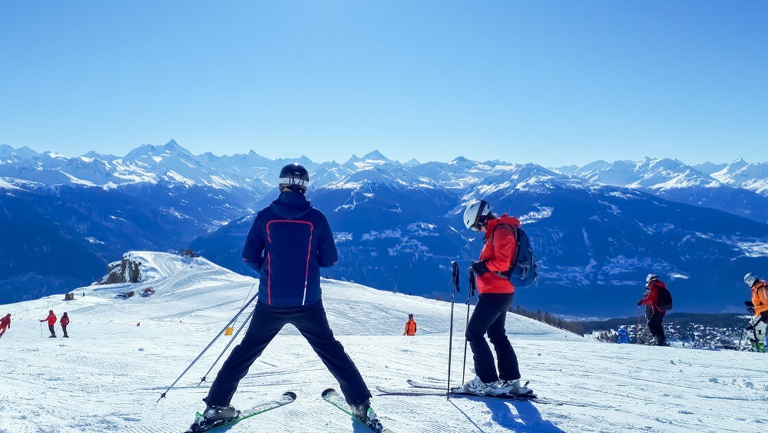 Sion, Switzerland - 8 November 2018 - ski slope in Switzerland
