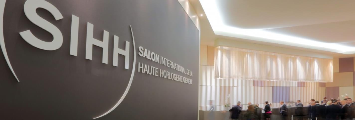 SIHH Salon international de la haute horlogerie billboard and entrance in Geneva