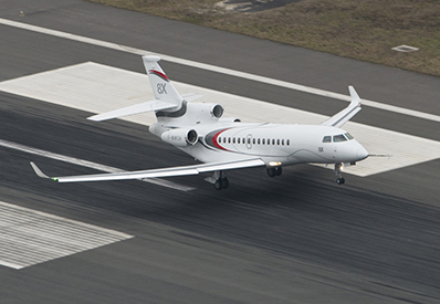 Long Range Business Jet Dassault Falcon 8X to charter for private aviation flights with LunaJets, incredible range, smooth long-haul journey