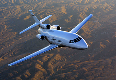 Super Large Business Jet Dassault Falcon 900EX to charter for private aviation flights with LunaJets, upgraded engines, greater fuel capacity