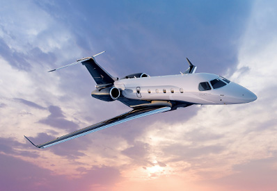 Super Light Jet Embraer Legacy 450 to charter for private flights with LunaJets, Brazilian manufacturer, increased performance and reliability