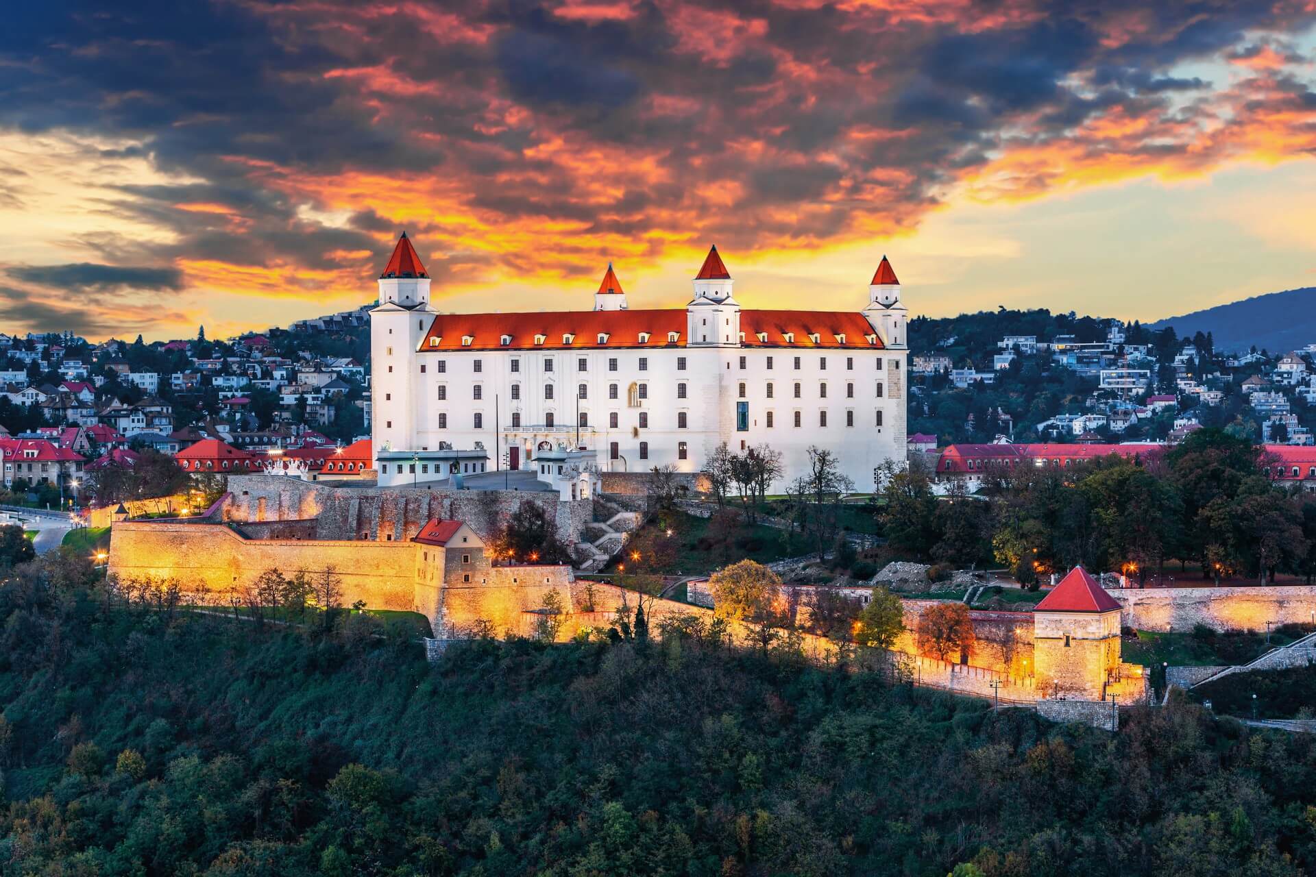 Castello di Bratislava al tramonto, Bratislava, Slovacchia