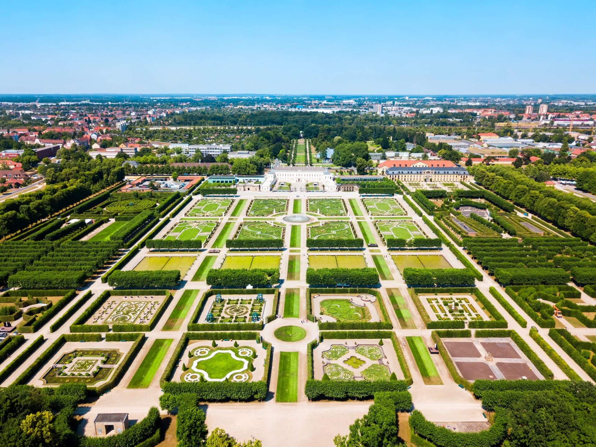 Giardini di Herrenhausen del Palazzo di Herrenhausen situato ad Hannover, Germania