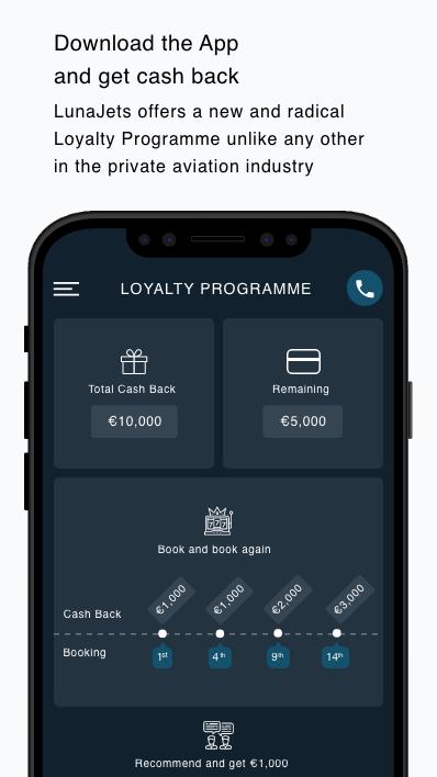 LunaJets mobile app screenshot 2
