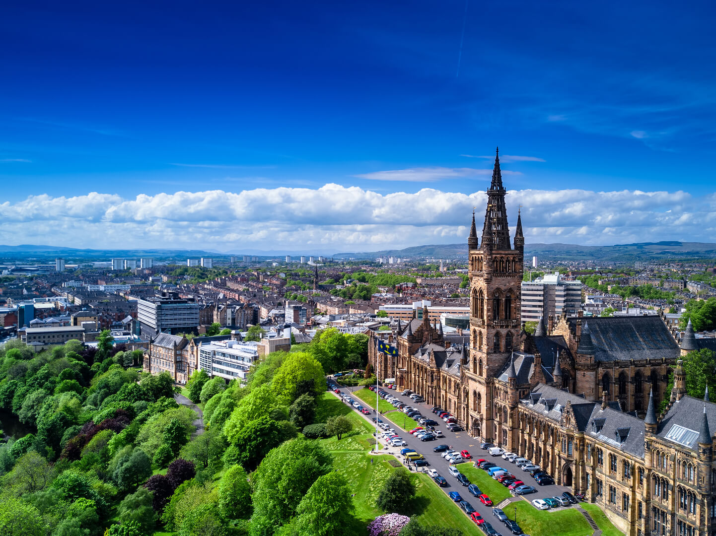 Veduta aerea di Glasgow, Scozia, Regno Unito.