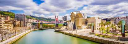 Photo of the guggenheim museum taken from the estuary of bilbao in bilbao, spain