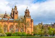 Photograph of two monuments in Glasgow, Scotland