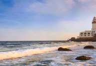 Coast of the red sea and Island Mosque built just off the Northern Jeddah Corniche