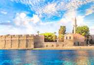 Photo of the town of Larcana in Cyprus taken from a river