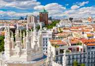 Aerial view of the roofs of Madrid in Spain