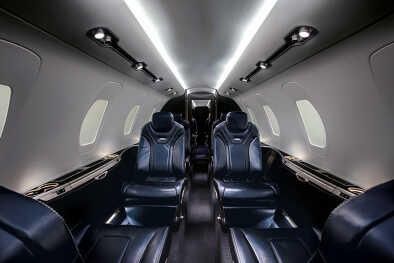 Snappy from the inside, too: The cabin of the Cessna Citation XLS