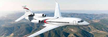 Langstrecken-Business-Jet Dassault Falcon 8X zum Chartern für Privatflüge mit LunaJets, unglaubliche Reichweite, reibungslose Langstreckenreise