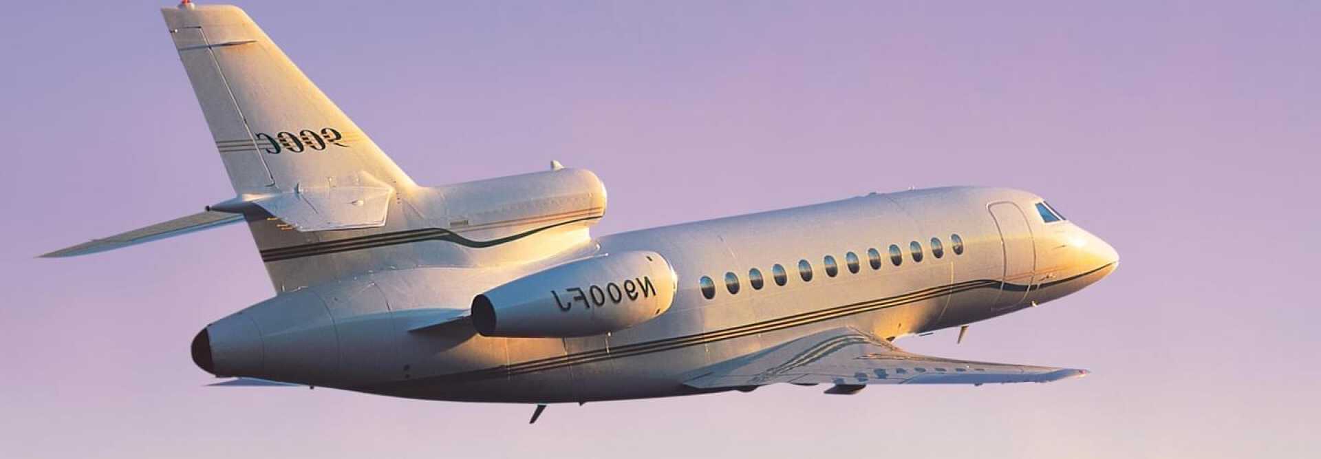 Super Large Business Jet Dassault Falcon 900C to charter for private aviation flights with LunaJets, intercontinental capabilities, performance