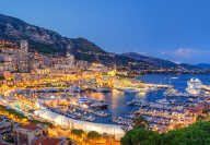 Monaco port evening view