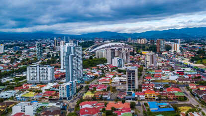 Aerial view of the city of San Jose in Costa Rica