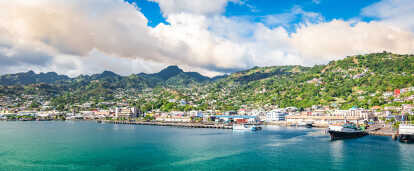 Panorama landscape of Kingstown harbor, Saint Vincent