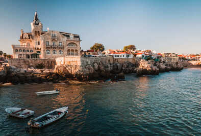 Sea view of a beautiful town Cascais in Portugal
