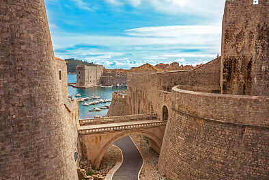 Old town and harbor of Dubrovnik Croatia
