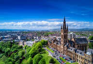 Aerial view of Glasgow, Scotland, UK.
