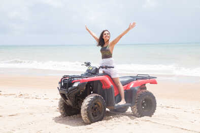 A woman on a private guided quad tour