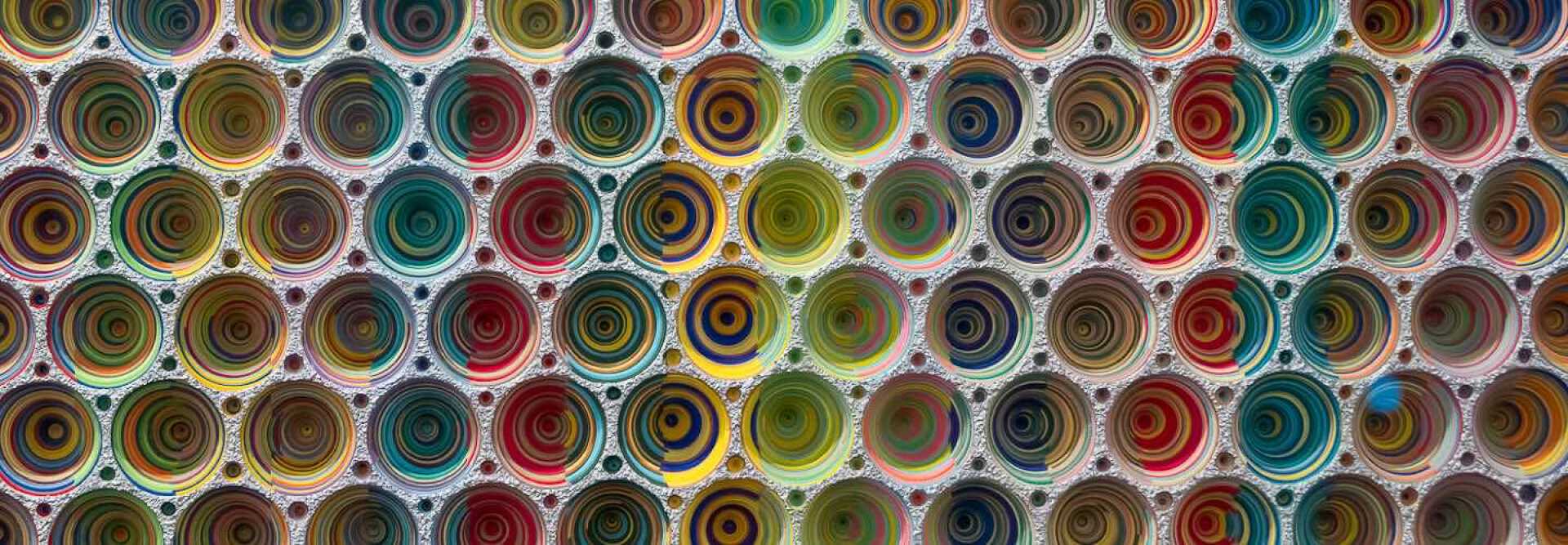 Artwork made of colourful concentric circles at the ARCO Madrid international contemporary art fair 