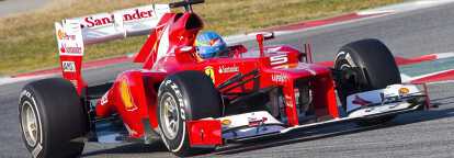 A red ferrari formula one racing car at the F1 Spanish Grand Prix of Barcelona