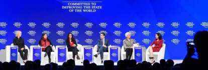 Whitman Obaid-Chinoy Badawy Sarmast Lagarde and Sandberg at the World Economic Forum in Cologny Switzerland