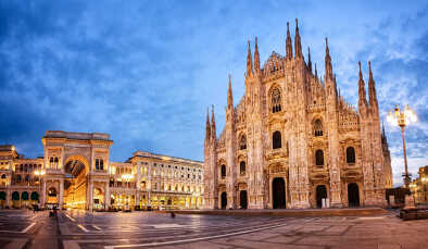 Cathédrale de Milan, Duomo di Milano, Italie, l'une des plus grandes églises du monde, au lever du soleil