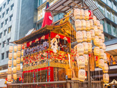 The annual Gion Matsuri festivities in Kyoto The annual Gion Matsuri festivities in Kyoto