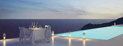 splendida vista sul mare di Santorini
