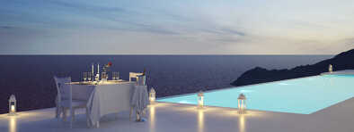 splendida vista sul mare di Santorini splendida vista sul mare di Santorini