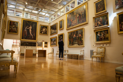 Interior of Galleria Borghese with paintings Interior of Galleria Borghese with paintings