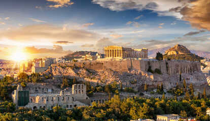 Coucher de soleil à Athènes