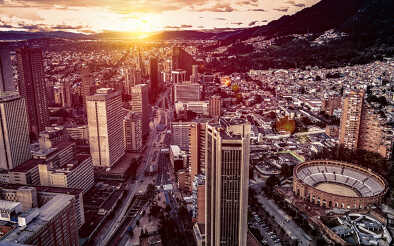 hermoso skyline de Bogotá al atardecer hermoso skyline de Bogotá al atardecer
