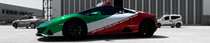 Bologna Motor Valley Lamborghini Car with Italian Flag 