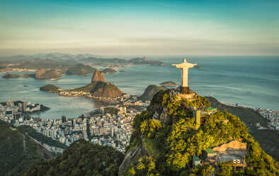The view in Rio de Janeiro overseeing the Christ