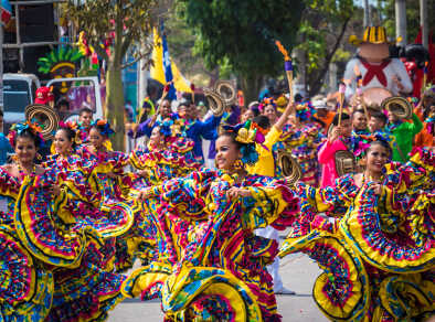 Typical costumes with colombian women dancing Typical costumes with colombian women dancing