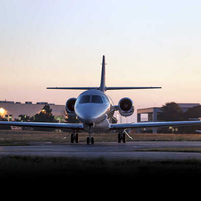 Cessna jet on the runway Cessna jet on the runway
