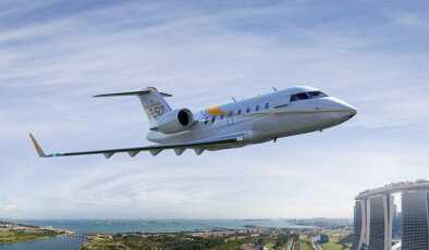 Challenger 650 en vuelo sobre Singapur Challenger 650 en vuelo sobre Singapur