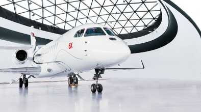 A Dassault Falcon 6X in the workshop A Dassault Falcon 6X in the workshop